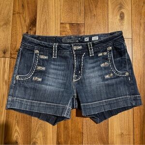 Miss Me Jeans Sailor Shorts Style JS5148H9 Size 30 White Contrast Stitching